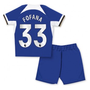 Chelsea Wesley Fofana #33 Replica Home Stadium Kit for Kids 2023-24 Short Sleeve (+ pants)